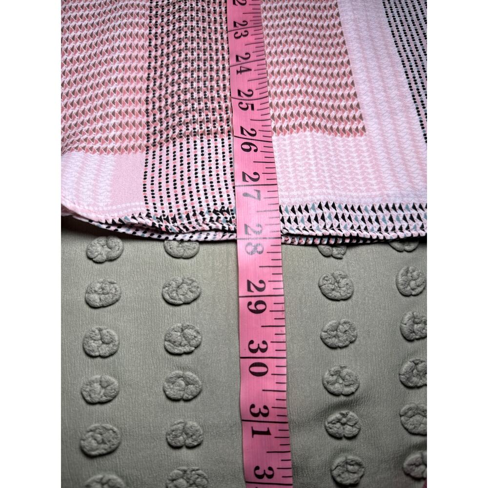 Rose + Olive Button Down Patchwork Geometric Ligh… - image 6